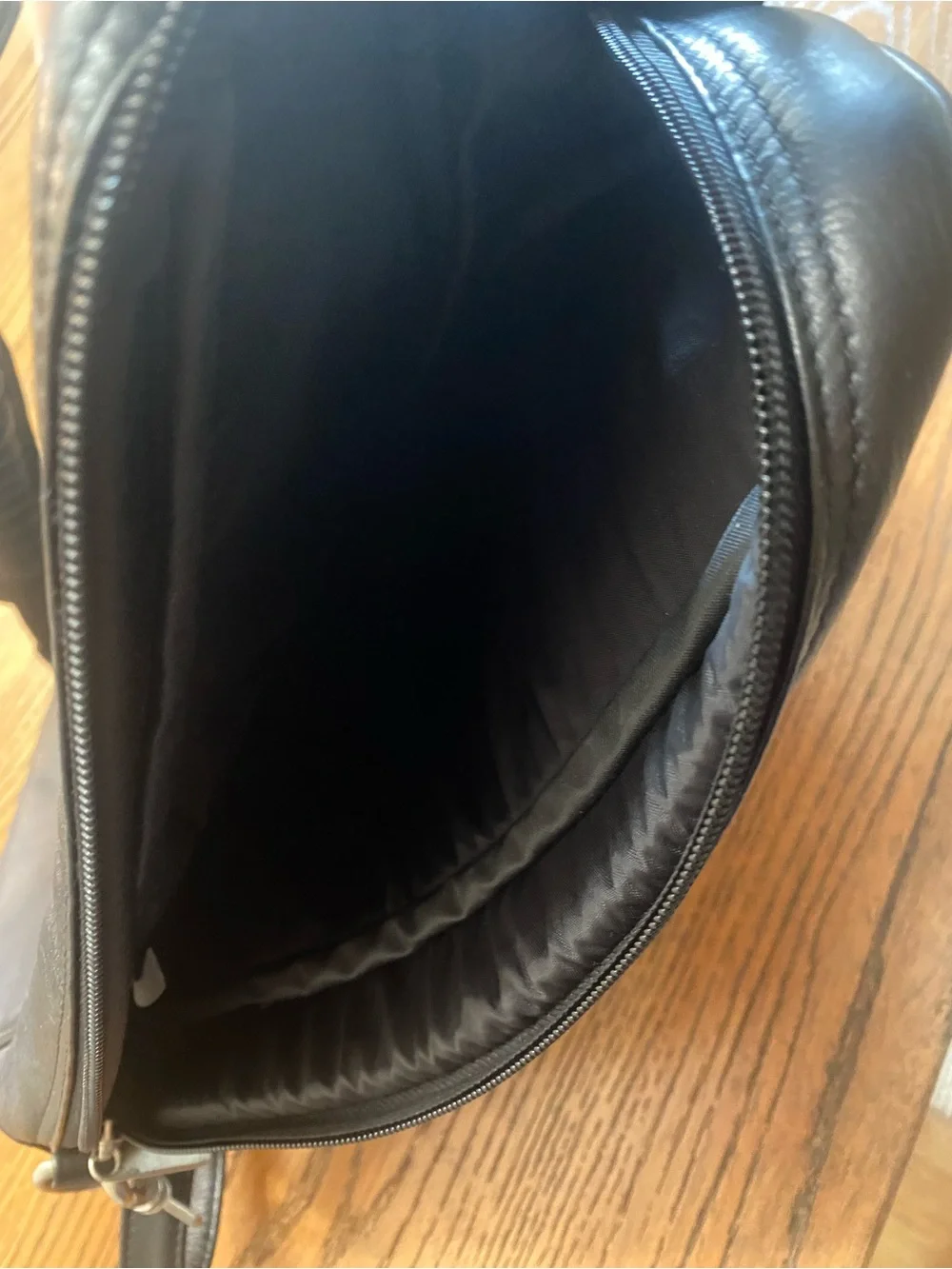 Beautiful Black Leather Sling Backpack - Unbranded. Size OS